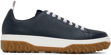 Thom Browne Green Cable Knit Court Low-Top Sneakers (MFD231B-06257)