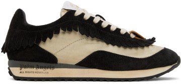 Palm Angels Off-White & Black Fringe Runner Sneakers (PMIA059S22LEA0010110)