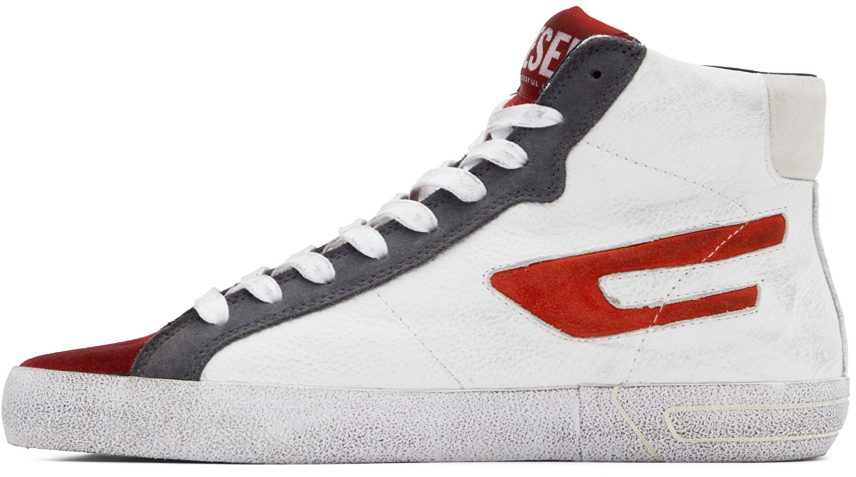 Diesel White & Red S-Leroji Sneakers (Y02742P4433)