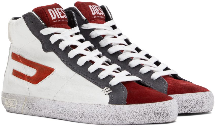 Diesel White & Red S-Leroji Sneakers (Y02742P4433)