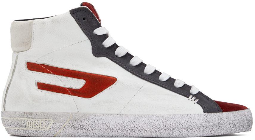Diesel White & Red S-Leroji Sneakers (Y02742P4433)