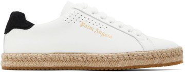 Palm Angels White Palm One Espadrille Sneakers (PMIB001S22LEA0010101)