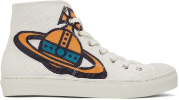 Vivienne Westwood White Plimsoll High-Top Sneakers (75010001M-W008F-)