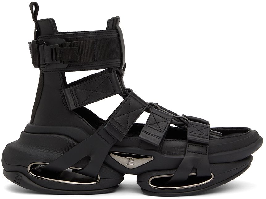 Balmain Black B-Bold Sandals (XM1VH286LRZL)