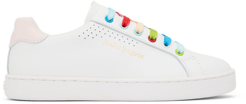 Palm Angels Kids White & Pink Palm 1 Sneakers (PGIA002S22LEA0020130)