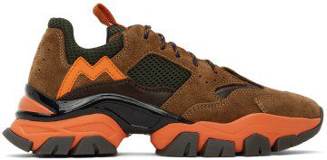 Moncler Enfant Kids Khaki & Orange Leave No Trace Sneakers (954 – 4M707 – 00 – 02)