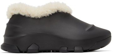 Givenchy Black Shearling Monumental Mallow Sneakers (BHZ018H12J)