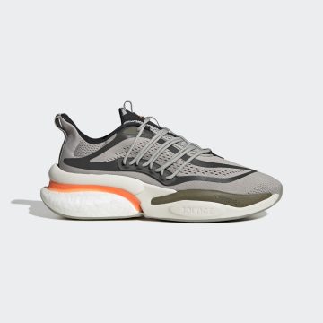 adidas Alphaboost V1 Sustainable BOOST Lifestyle Hardloopschoenen Metal Grey / Screaming Orange / Olive Strata (HP2763)