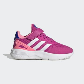 adidas Nebzed Lifestyle Running met Elastische Veters en Klittenband Lucid Fuchsia / Cloud White / Cloud White (HQ6148)