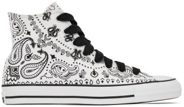 Converse White & Black Sammy Baca Edition CTAS Pro Hi Sneakers (A02085C)