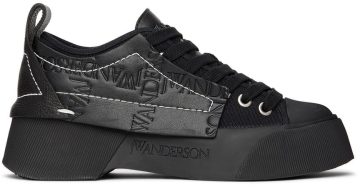 JW Anderson Black Chunky Low-Top Sneakers (ANW38000A 15028)
