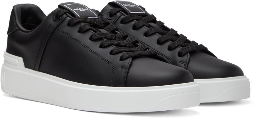 Balmain White B-Court Low-Top Sneakers (YM1VI288LVTR)