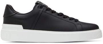 Balmain White B-Court Low-Top Sneakers (YM1VI288LVTR)