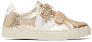 VEJA Kids Gold & White Leather Esplar Sneakers (SV0502418C)