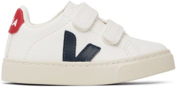 VEJA Baby White & Navy Leather Esplar Sneakers (SV0501233)