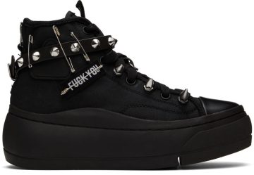 R13 Black Studded Kurt High-Top Sneakers (R13MS5029-S001C)