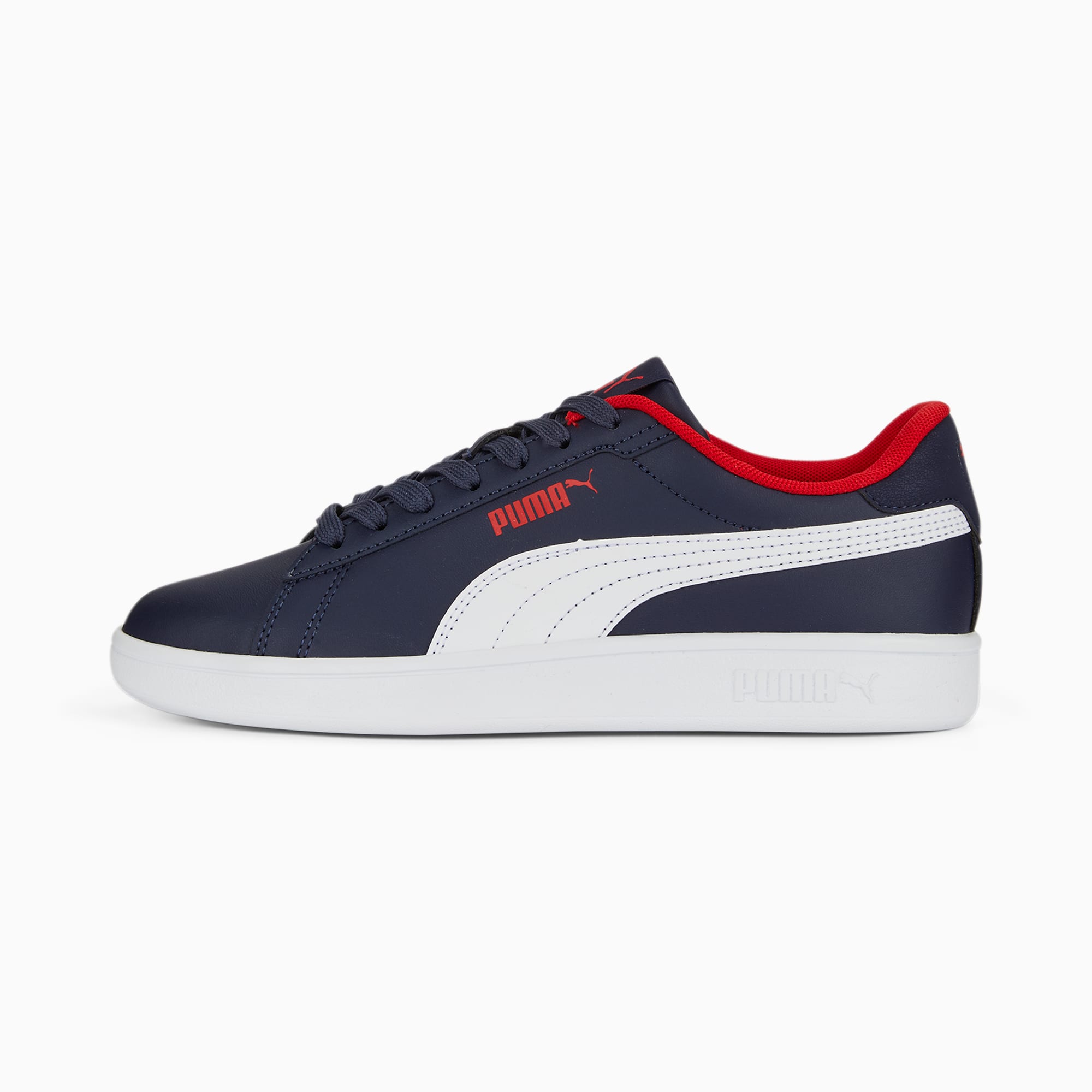 Puma Smash 3.0 Leather Youth Wit/Blauw/Rood (392031-04)