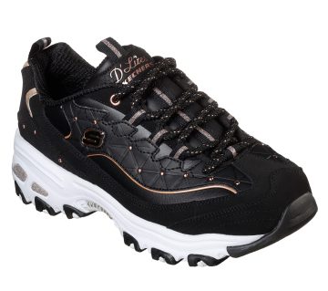 Skechers D’Lites – Glamour Feels – Zwart / Roos Goud (13087-BKRG)