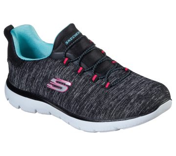 Skechers Summits – Quick Getaway – Zwart / Licht Blauw (12983-BKLB)