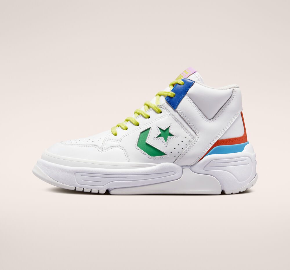 Converse Weapon CX Vegas Lights Wit/game Royal/groen/oranje