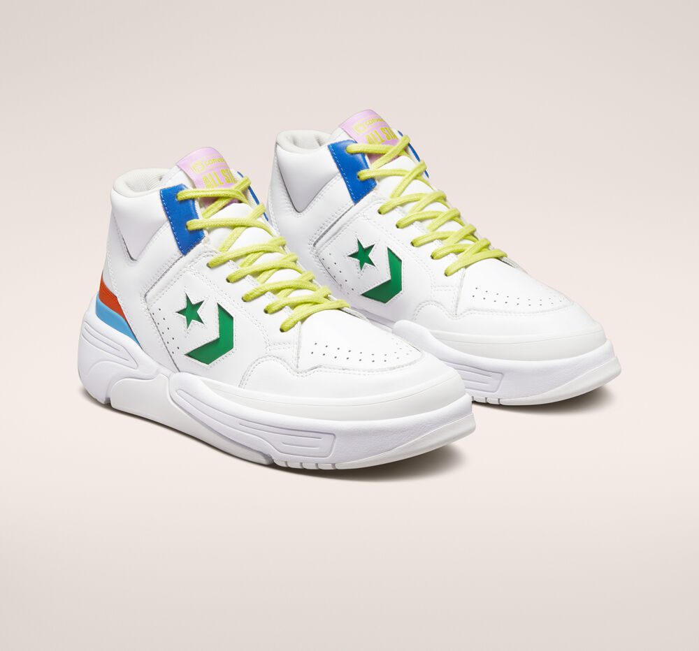 Converse Weapon CX Vegas Lights Wit/game Royal/groen/oranje