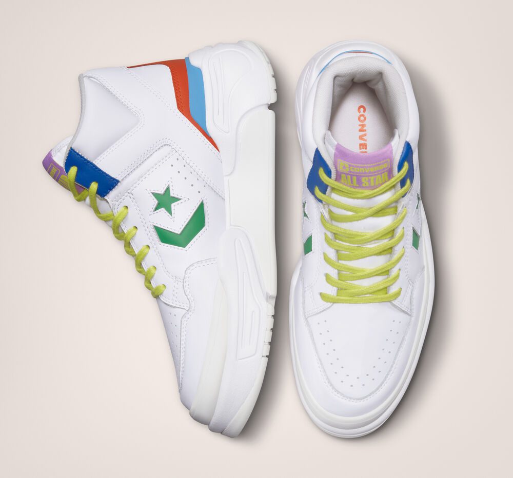 Converse Weapon CX Vegas Lights Wit/game Royal/groen/oranje
