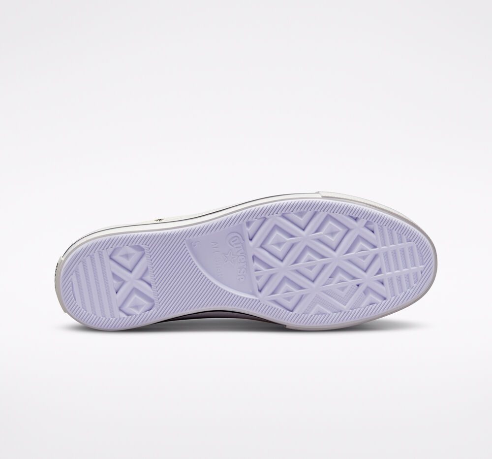 Converse Chuck Taylor All Star Lift Platform Embroidered Stars Egret/zwart/moonstone Violet