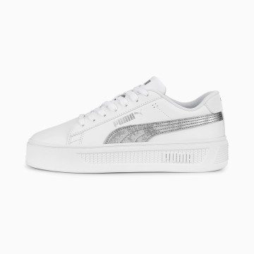 Puma Smash Platform V3 Metallic Zilver/Wit (389402-02)