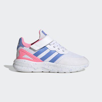 adidas Nebzed met Elastische Veters en Klittenband Cloud White / Blue Fusion / Beam Pink (HQ6147)