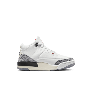 Jordan 3 Retro White Cement Reimagined (PS) Summit White / Fire Red / Black / Cement Grey (DM0966-100)