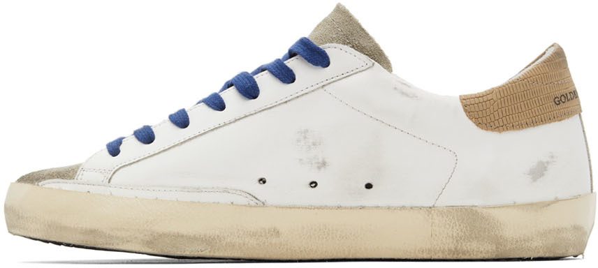 Golden Goose White & Taupe Super-Star Classic Sneakers (GMF00101 ...