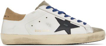 Golden Goose White & Taupe Super-Star Classic Sneakers (GMF00101.F003208.11178)