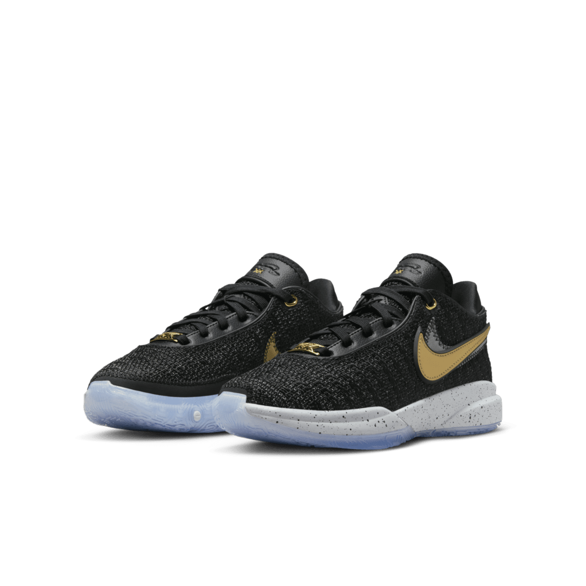 Nike LeBron 20 (GS) Black / White / Pure Platinum / Metallic Gold