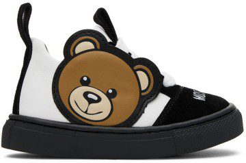 Moschino Baby Black & White Teddy Sneakers (71689)