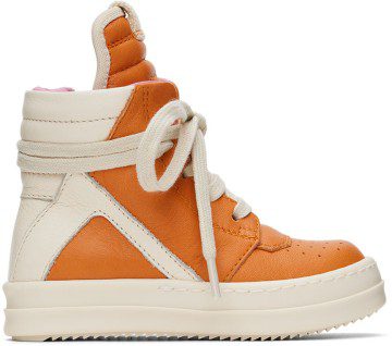 Rick Owens Baby Off-White Geobasket Sneakers (BG02B5896 LMU 02B BG)
