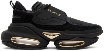 Balmain Black B-Bold Low-Top Sneakers (YM1VI277LSSE)