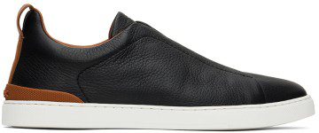 ZEGNA Black Triple Stitch™ Low-Top Sneakers (LHCVO-S4667Z)