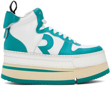 R13 Blue & White Platform High-Top Sneakers (R13WS024-S037A)