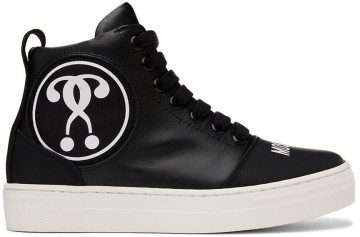 Moschino Kids Black Patch High Sneakers (71790)