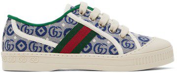 Gucci Kids Blue Web Tennis 1977 Sneakers (682230 U4G50)