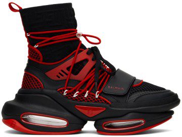 Balmain Red B-Bold Sneakers (YM1VH308TKDR)