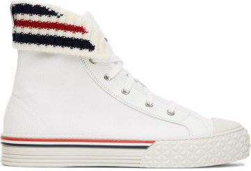 Thom Browne White Collegiate Sneakers (MFD244A-01588)