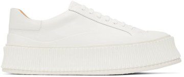 Jil Sander White Leather Platform Low-Top Sneakers (J15WS0002_P4833)