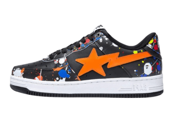 A Bathing Ape Bape Sta Paint Black Black / Orange / White-multi (0ZXSHM191009I-BKZ)