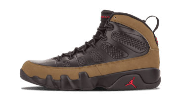 Jordan 9 Retro Olive (2012) Black / Light Olive-varsity Red (302370-020)