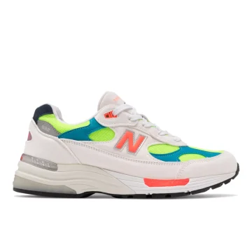 New Balance 992 White Neon Cyan White / Green / Orange (M992DA)