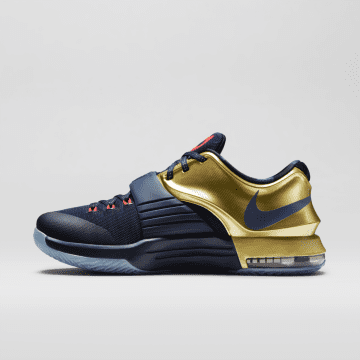 Nike KD 7 Gold Medal Midnight Navy / Metallic Gold-bright Crimson (706858-476)