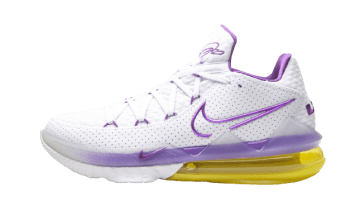 Nike LeBron 17 Low Lakers White / Voltage Purple-dynamic Yellow (CD5007-102/CD5006-102)