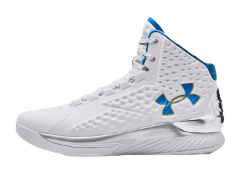 UA Curry 1 Splash Party (2022) White / Metallic Silver / Electric Blue (3026050 100)