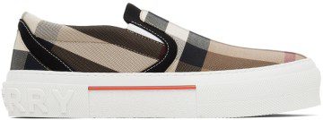 Burberry Beige Exaggerated Check Sneakers (8056762)